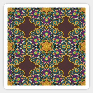 Colorful abstract ethnic floral mandala pattern design Sticker